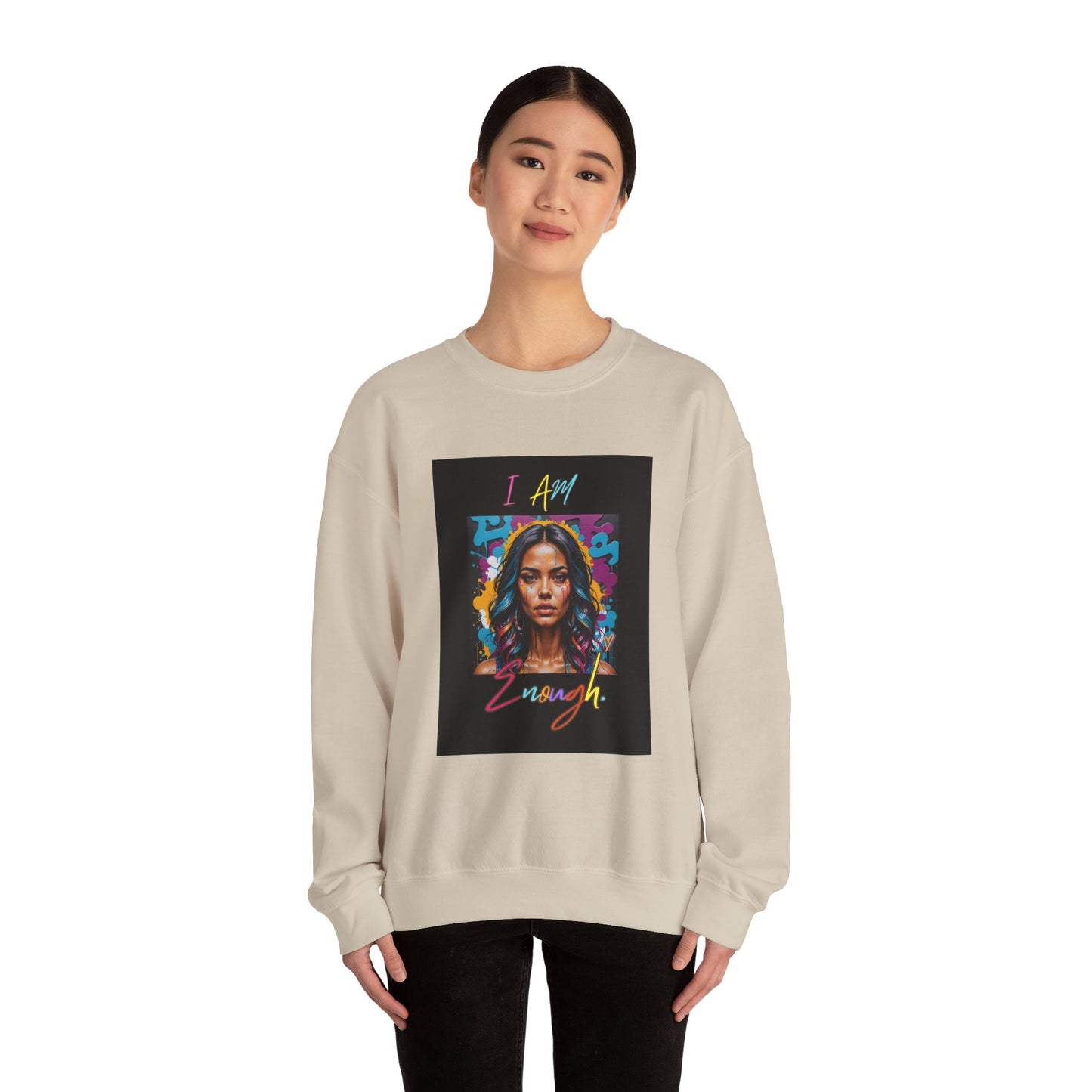 "Mi hermosa reina" 'I Am Enough' -Unisex Crewneck Sweatshirt