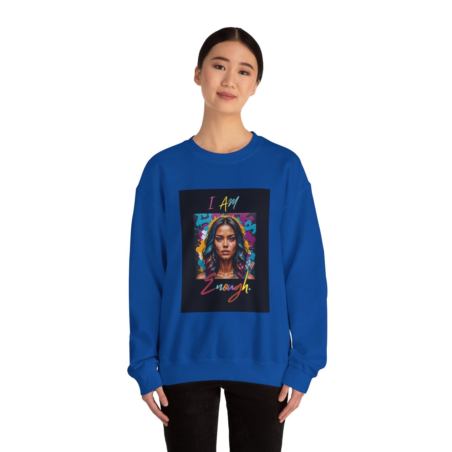 "Mi hermosa reina" 'I Am Enough' -Unisex Crewneck Sweatshirt