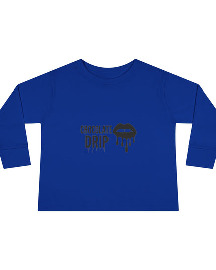 Toddler Long Sleeve Tee — "Chocolate Drip" Lip Graphic