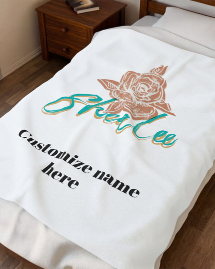 Personalized Velveteen Plush Blanket Customizeable