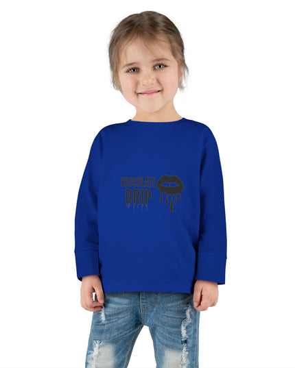 Toddler Long Sleeve Tee — "Chocolate Drip" Lip Graphic