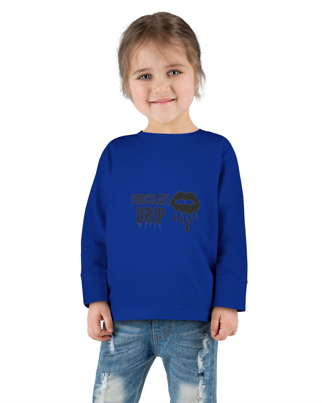 Toddler Long Sleeve Tee — "Chocolate Drip" Lip Graphic