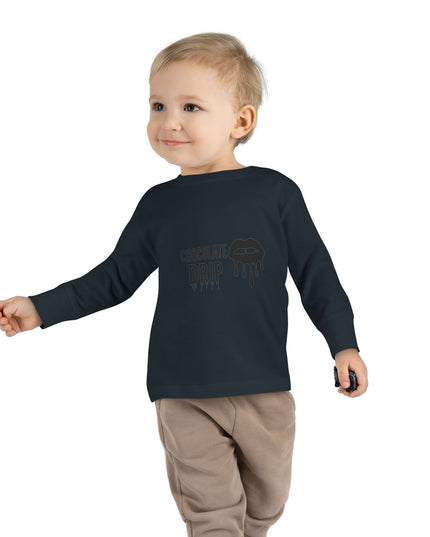 Toddler Long Sleeve Tee — "Chocolate Drip" Lip Graphic