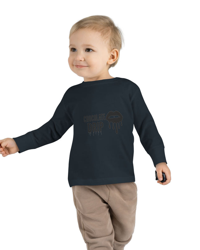 Toddler Long Sleeve Tee — "Chocolate Drip" Lip Graphic