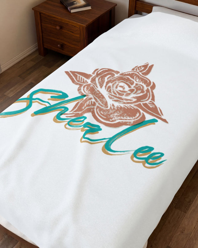 Custom Velveteen Plush Blanket with Floral Design for Cozy Living
