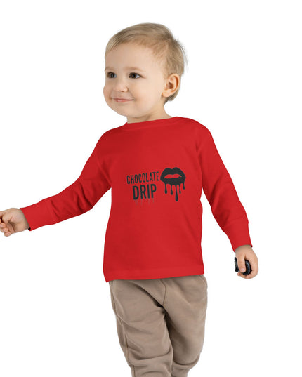 Toddler Long Sleeve Tee — "Chocolate Drip" Lip Graphic