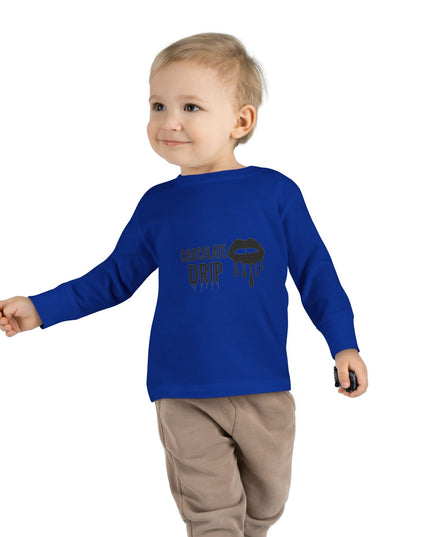 Toddler Long Sleeve Tee — "Chocolate Drip" Lip Graphic