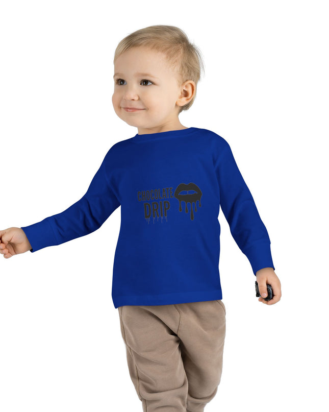 Toddler Long Sleeve Tee — "Chocolate Drip" Lip Graphic