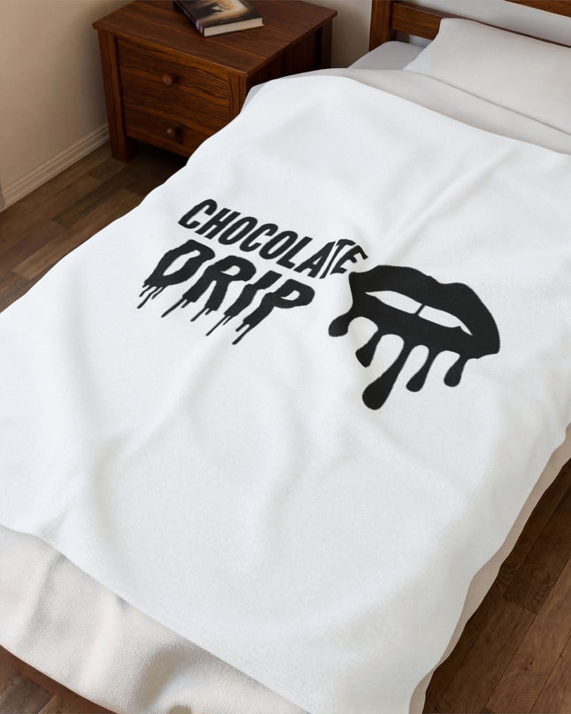 Chocolate Drip Velveteen Plush Blanket/Throw