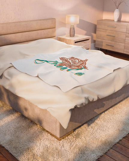 Custom Velveteen Plush Blanket with Floral Design for Cozy Living