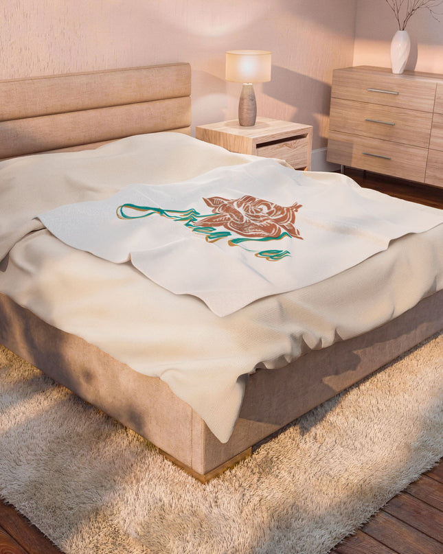 Custom Velveteen Plush Blanket with Floral Design for Cozy Living