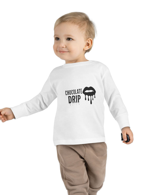 Toddler Long Sleeve Tee — "Chocolate Drip" Lip Graphic