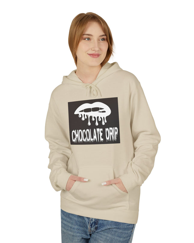 Chocolate Drip Hoodie — Retro Dripping Lip Graphic Sweatshirt