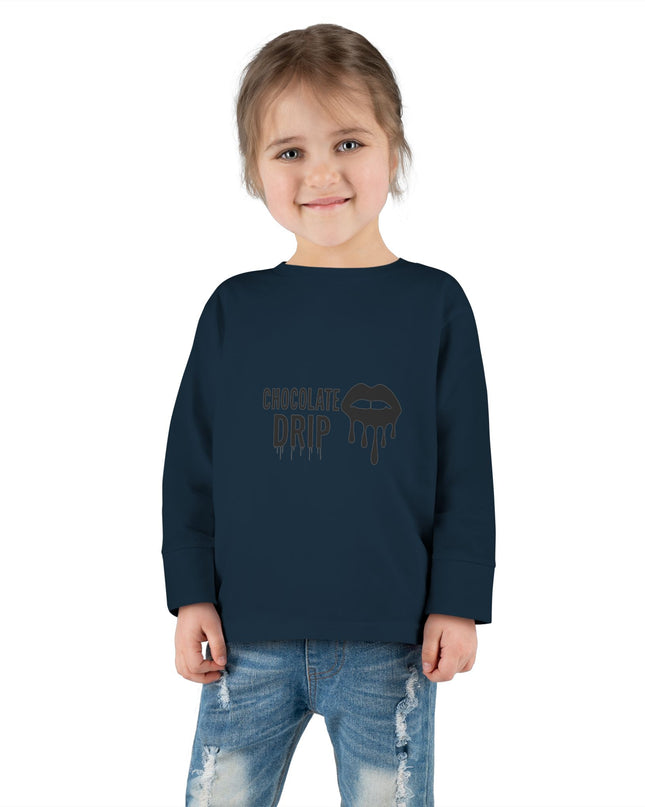 Toddler Long Sleeve Tee — "Chocolate Drip" Lip Graphic