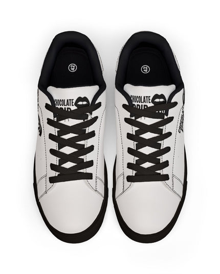Men's Low-Top Leather Sneakers — Chocolate Drip Graphic Casual Shoes