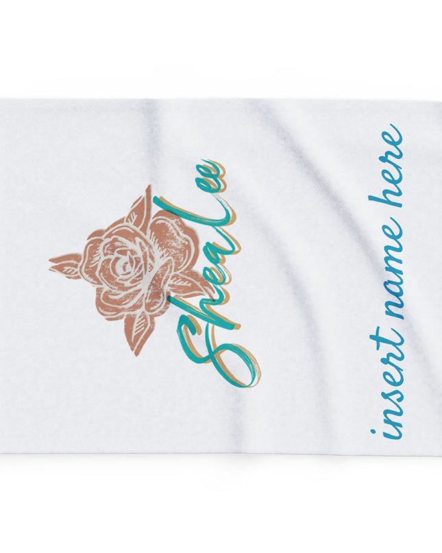 Personalized Rose Name Fleece Blanket — "Shealee" Custom Cozy Throw