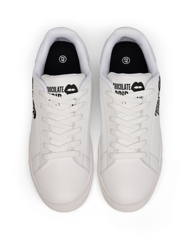 Men's Low-Top Leather Sneakers — Chocolate Drip Graphic Casual Shoes