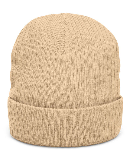 Chocolate Drip Ribbed Knit Beanie
