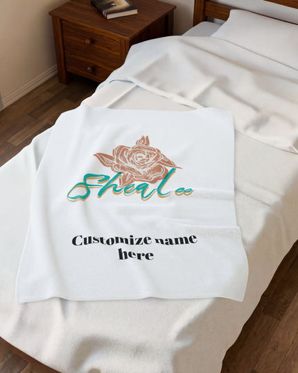 Personalized Velveteen Plush Blanket Customizeable