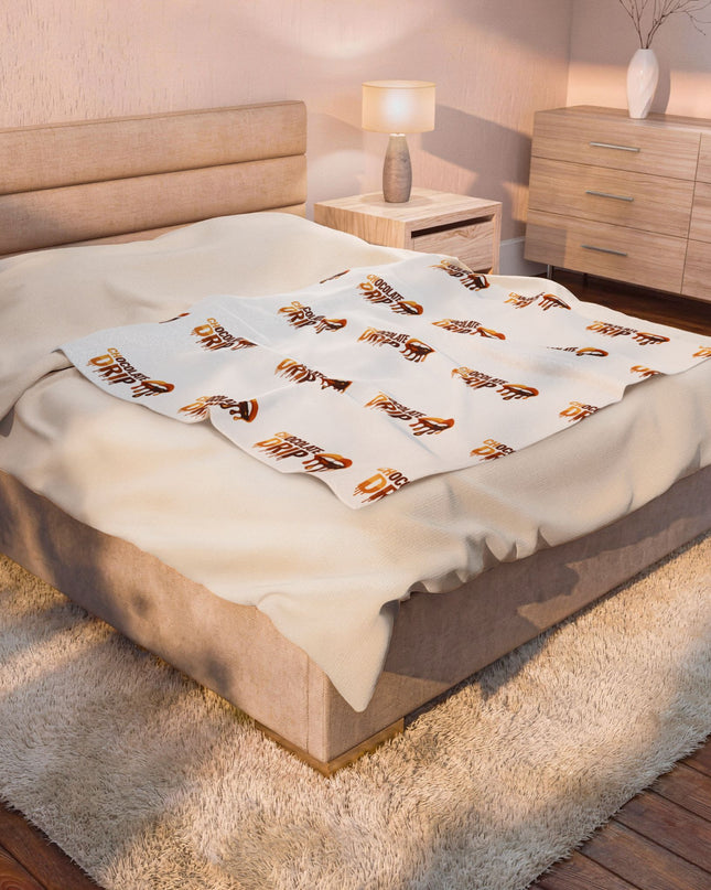 Velveteen Plush Blanket — 'Chocolate Drip' Cozy Dessert Pattern Throw
