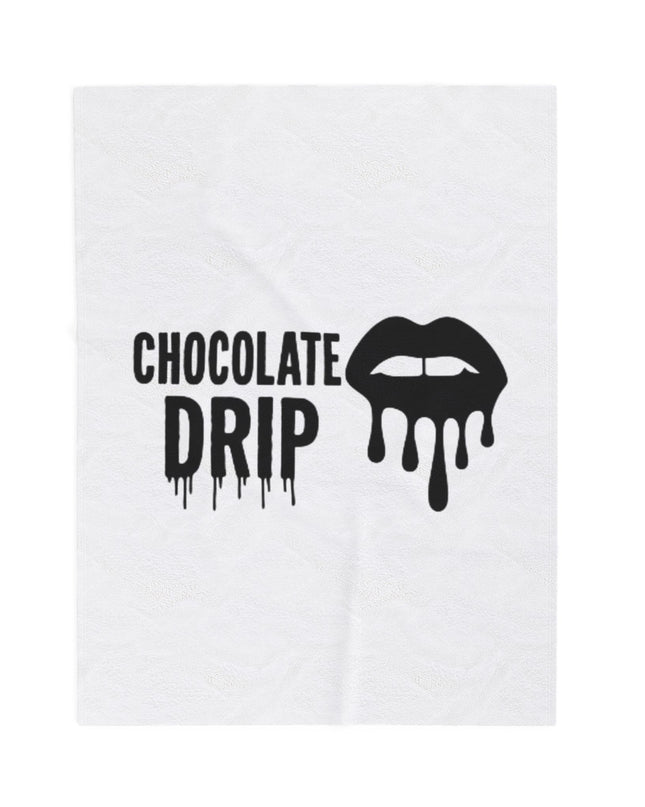 Chocolate Drip Velveteen Plush Blanket