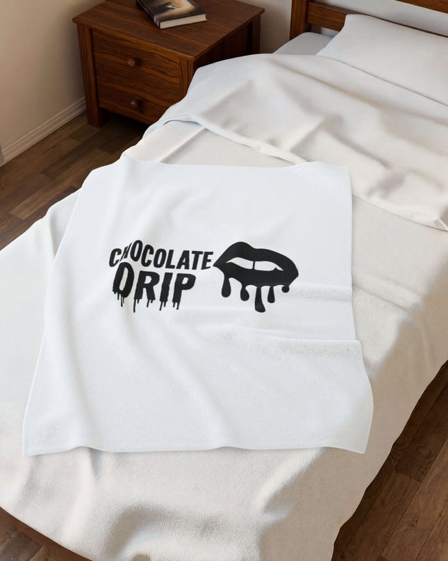 Chocolate Drip Velveteen Plush Blanket/Throw