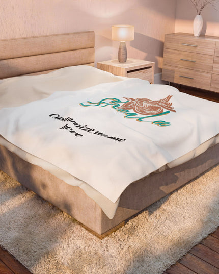 Personalized Velveteen Plush Blanket Customizeable