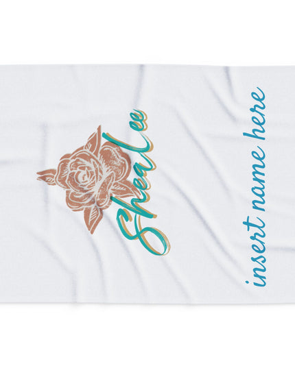 Personalized Rose Name Fleece Blanket — "Shealee" Custom Cozy Throw