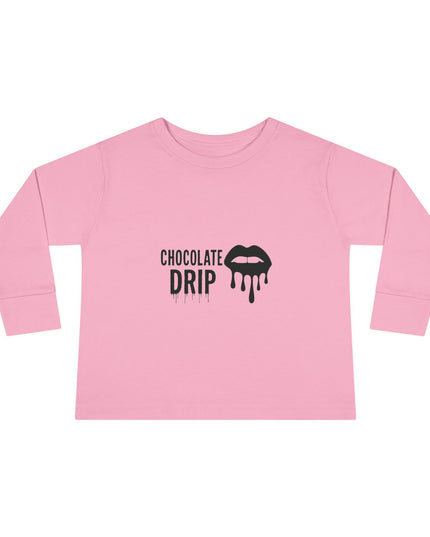 Toddler Long Sleeve Tee — "Chocolate Drip" Lip Graphic