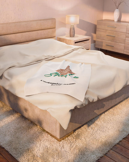 Personalized Velveteen Plush Blanket Customizeable