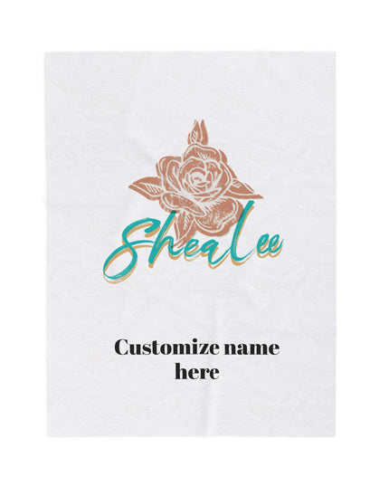 Personalized Velveteen Plush Blanket Customizeable