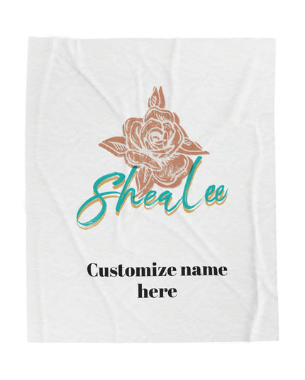 Personalized Velveteen Plush Blanket Customizeable