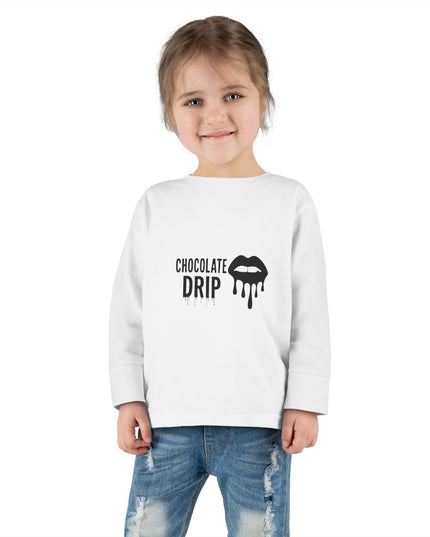 Toddler Long Sleeve Tee — "Chocolate Drip" Lip Graphic