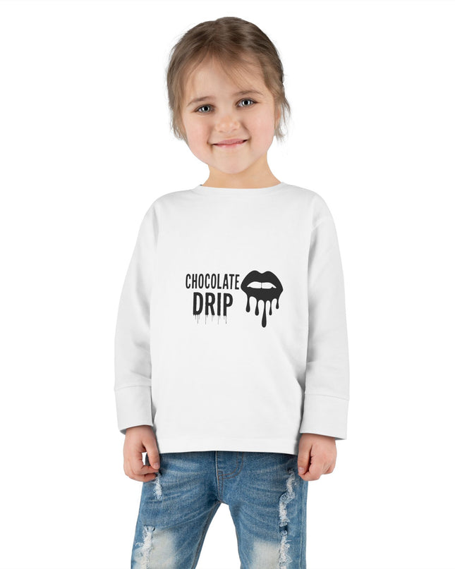 Toddler Long Sleeve Tee — "Chocolate Drip" Lip Graphic