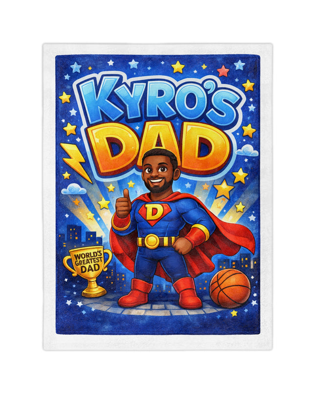 Dad Superhero Personalized Blanket