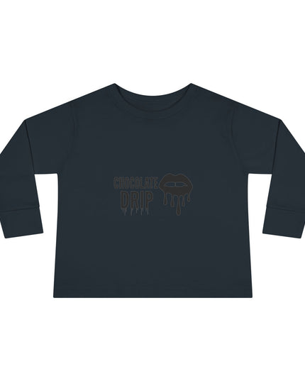 Toddler Long Sleeve Tee — "Chocolate Drip" Lip Graphic