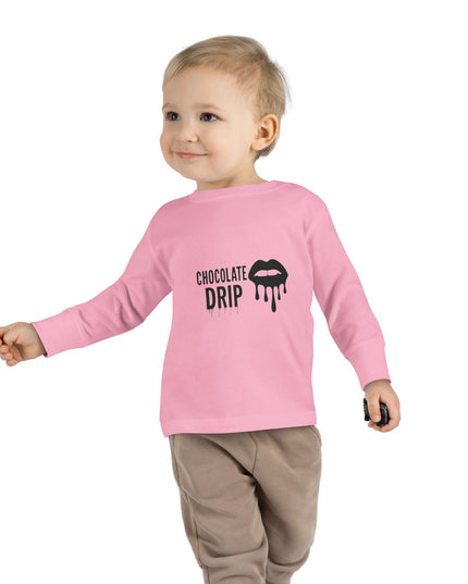 Toddler Long Sleeve Tee — "Chocolate Drip" Lip Graphic