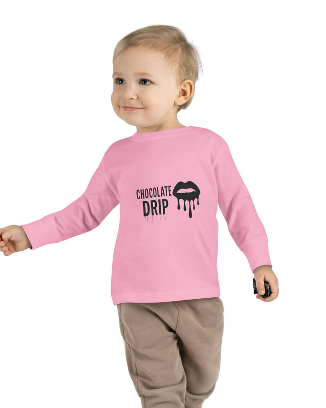 Toddler Long Sleeve Tee — "Chocolate Drip" Lip Graphic