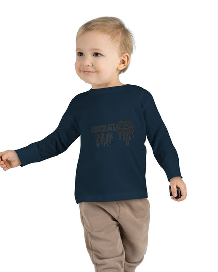Toddler Long Sleeve Tee — "Chocolate Drip" Lip Graphic
