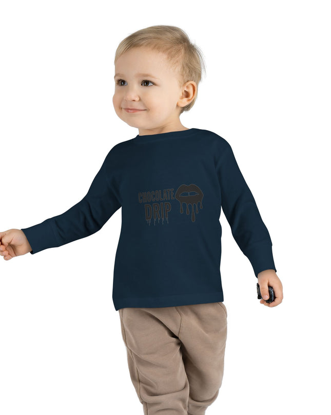 Toddler Long Sleeve Tee — "Chocolate Drip" Lip Graphic