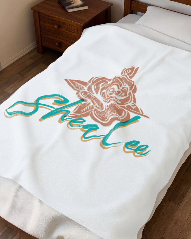 Custom Velveteen Plush Blanket with Floral Design for Cozy Living