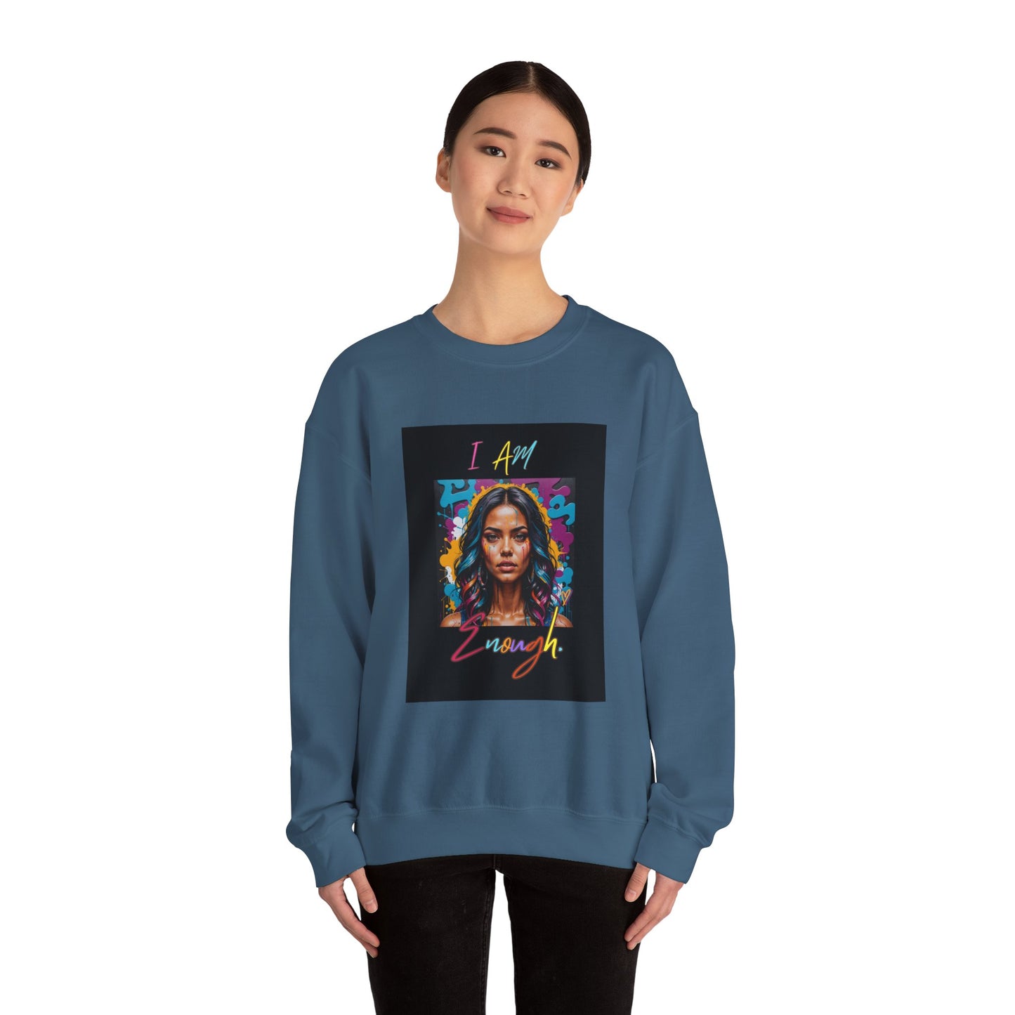 "Mi hermosa reina" 'I Am Enough' -Unisex Crewneck Sweatshirt