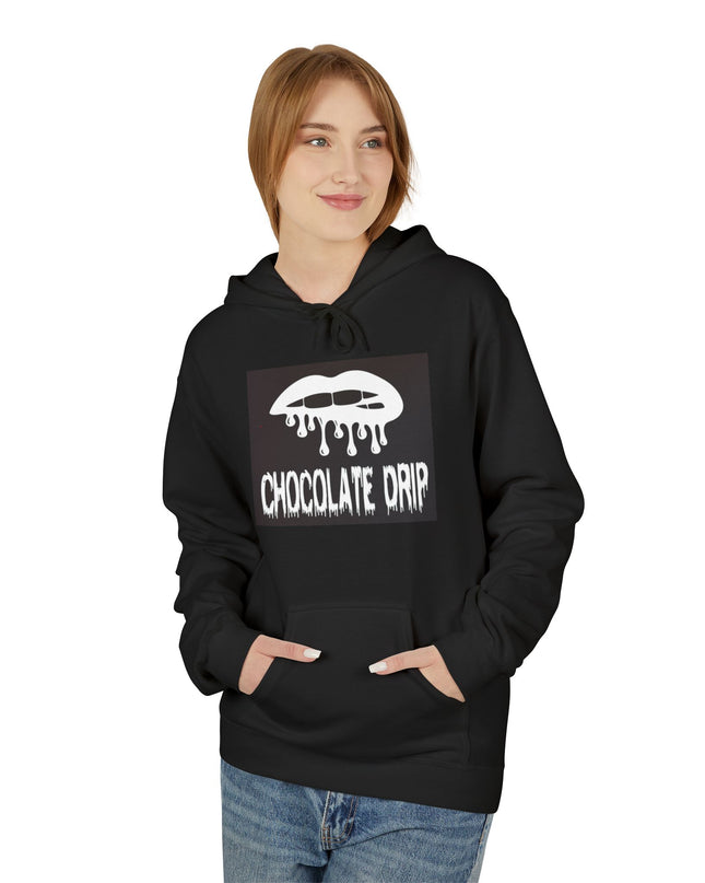 Chocolate Drip Hoodie — Retro Dripping Lip Graphic Sweatshirt