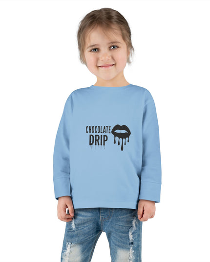 Toddler Long Sleeve Tee — "Chocolate Drip" Lip Graphic
