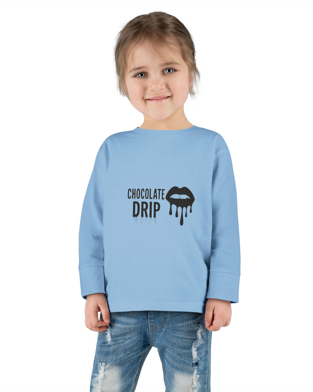 Toddler Long Sleeve Tee — "Chocolate Drip" Lip Graphic