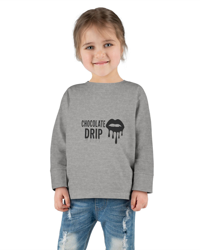 Toddler Long Sleeve Tee — "Chocolate Drip" Lip Graphic