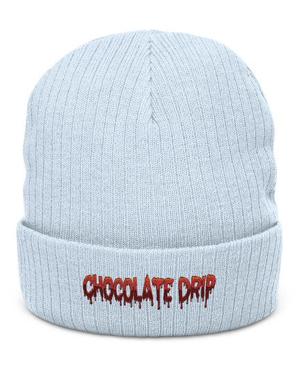 Chocolate Drip Ribbed Knit Beanie
