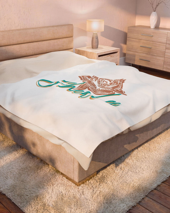 Custom Velveteen Plush Blanket with Floral Design for Cozy Living