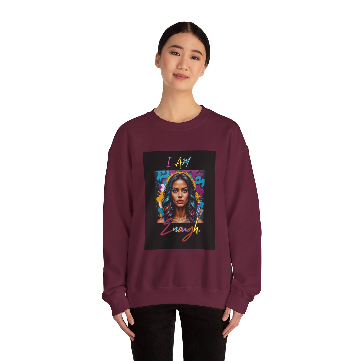 "Mi hermosa reina" 'I Am Enough' -Unisex Crewneck Sweatshirt