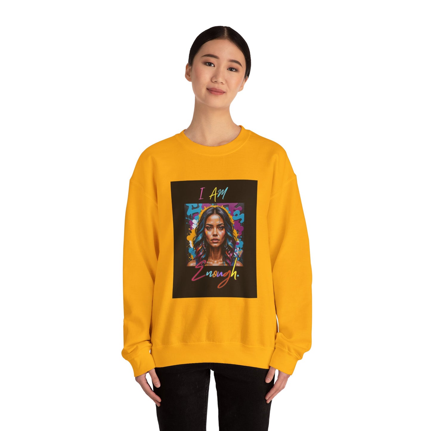 "Mi hermosa reina" 'I Am Enough' -Unisex Crewneck Sweatshirt